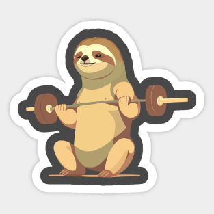 Sloth with a barbell Sticker